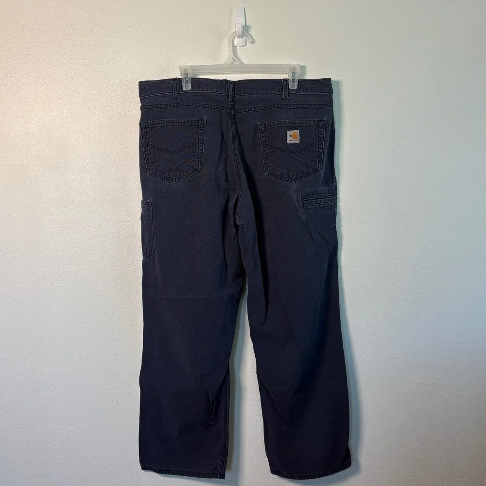 Carhartt FR Flame Resistant Work Pants Mens 40x32 Navy Blue FRB159 DNY Canvas - Picture 5 of 8